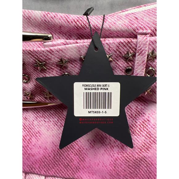 White Fox Mikaela Testa Promiscuous Mini Skirt Washed Pink Size Small NWT - Picture 9 of 12